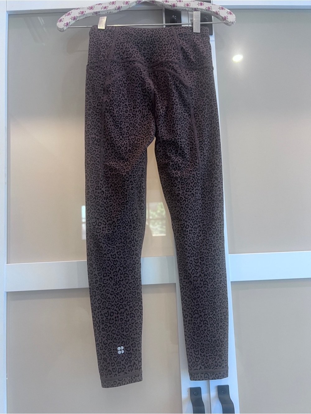 NWT Sweaty Betty Super Soft 7/8 Yoga Leggings Brown Ink Leopard Print XXS / 2